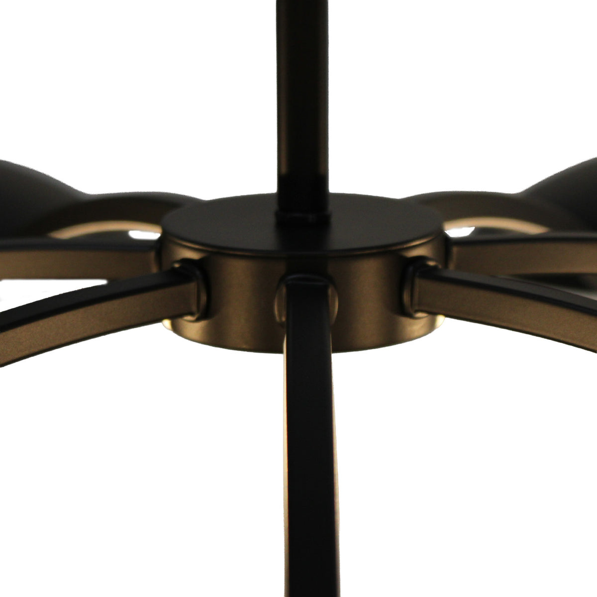 Redding 38-in 5 Light LED Matte Black w/ Winter Brass Chandelier