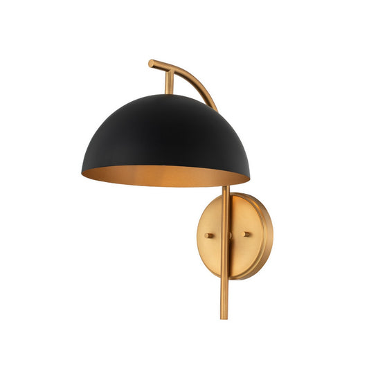 Marcel 15-in 1 Light Socket Matte Black w/ New Brass Wall Sconce