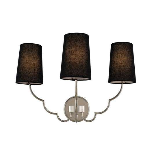 Sophia 14-in 3 Light Polished Nickel Wall Sconce