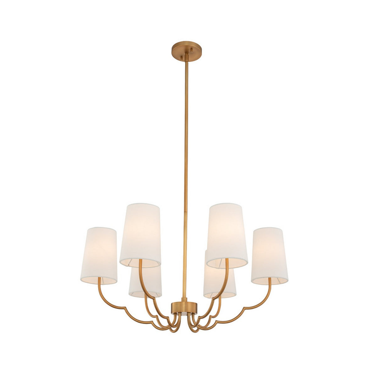 Sophia 28-in 6 Light Socket New Brass Chandelier