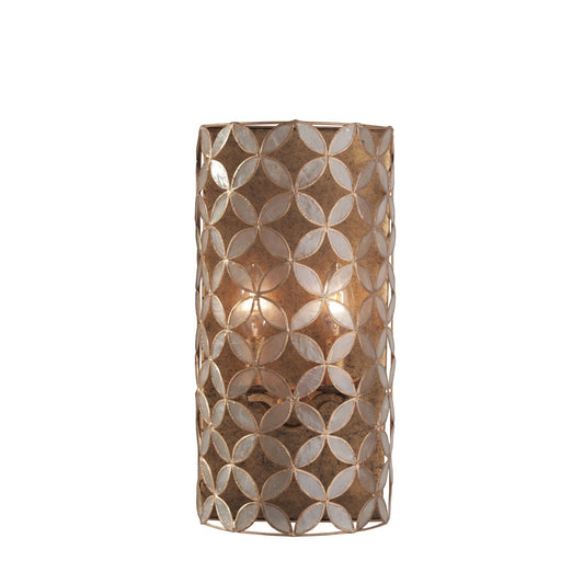 Maurelle 15-in 2 Light Socket Oxidized Gold Leaf Wall Sconce