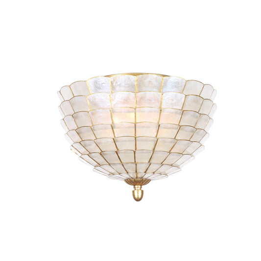Samal 16-in 3 Light Socket Oxidized Gold Leaf Flush Mount