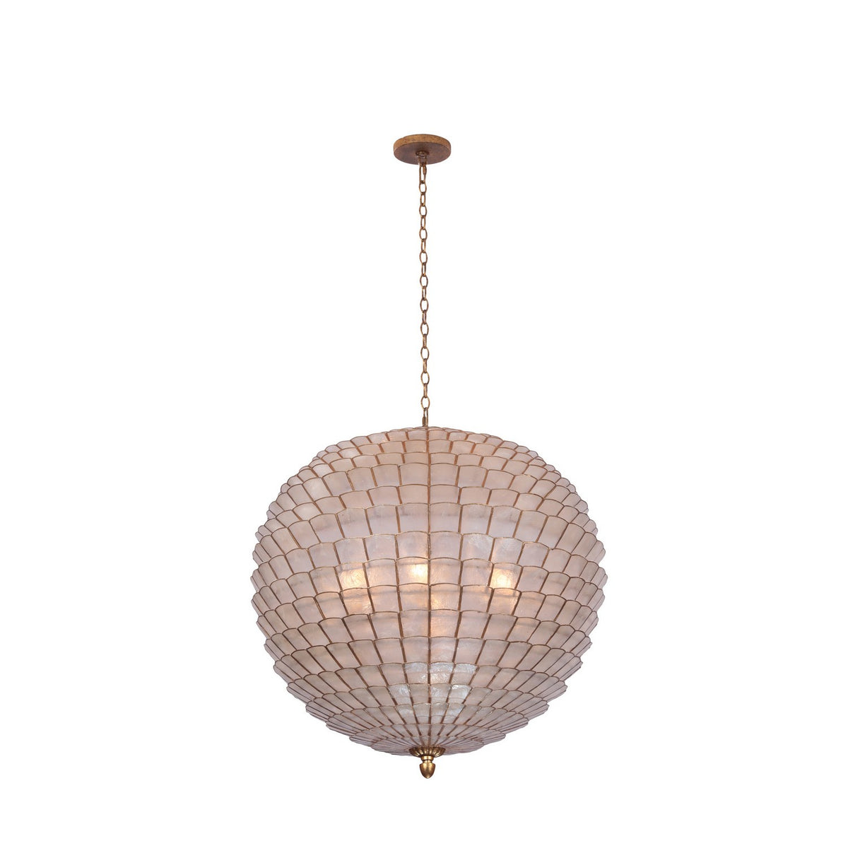 Samal 25-in 6 Light Socket Oxidized Gold Leaf Chandelier