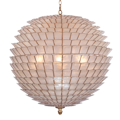 Samal 25-in 6 Light Socket Oxidized Gold Leaf Chandelier