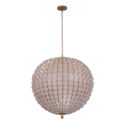 Samal 25-in 6 Light Socket Oxidized Gold Leaf Chandelier