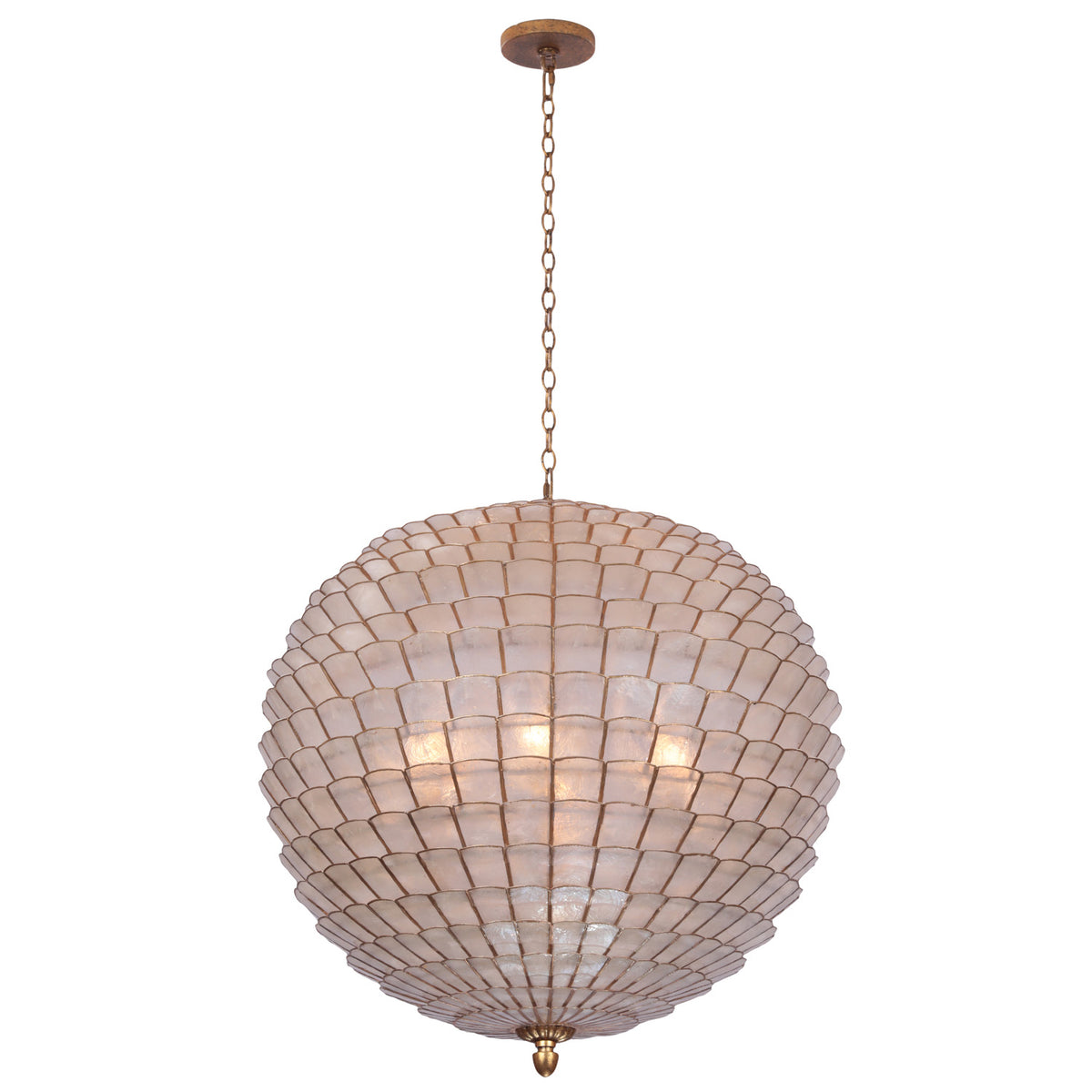Samal 25-in 6 Light Socket Oxidized Gold Leaf Chandelier