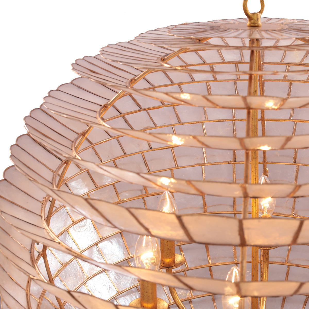 Samal 25-in 6 Light Socket Oxidized Gold Leaf Chandelier