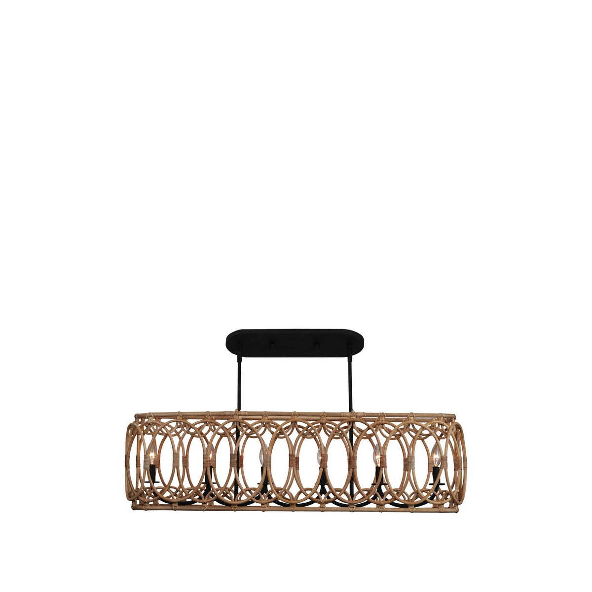 Tablas 42-in 6 Light Socket Matte Black Linear Pendant