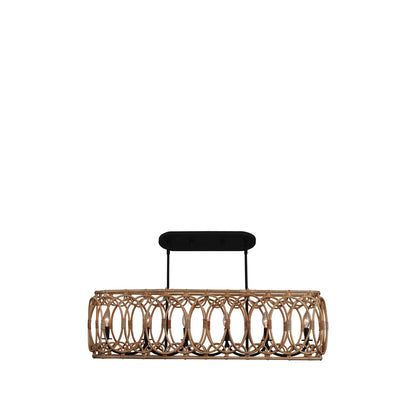 Tablas 42-in 6 Light Socket Matte Black Linear Pendant