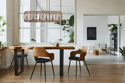 Tablas 42-in 6 Light Socket Matte Black Linear Pendant