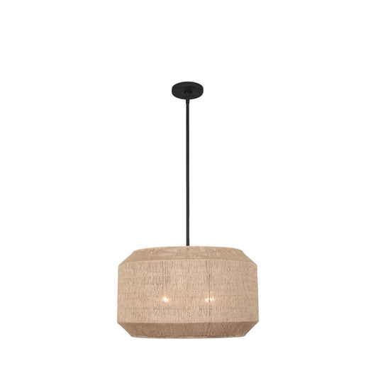 Cebu 20-in 4 Light Socket Matte Black Pendant