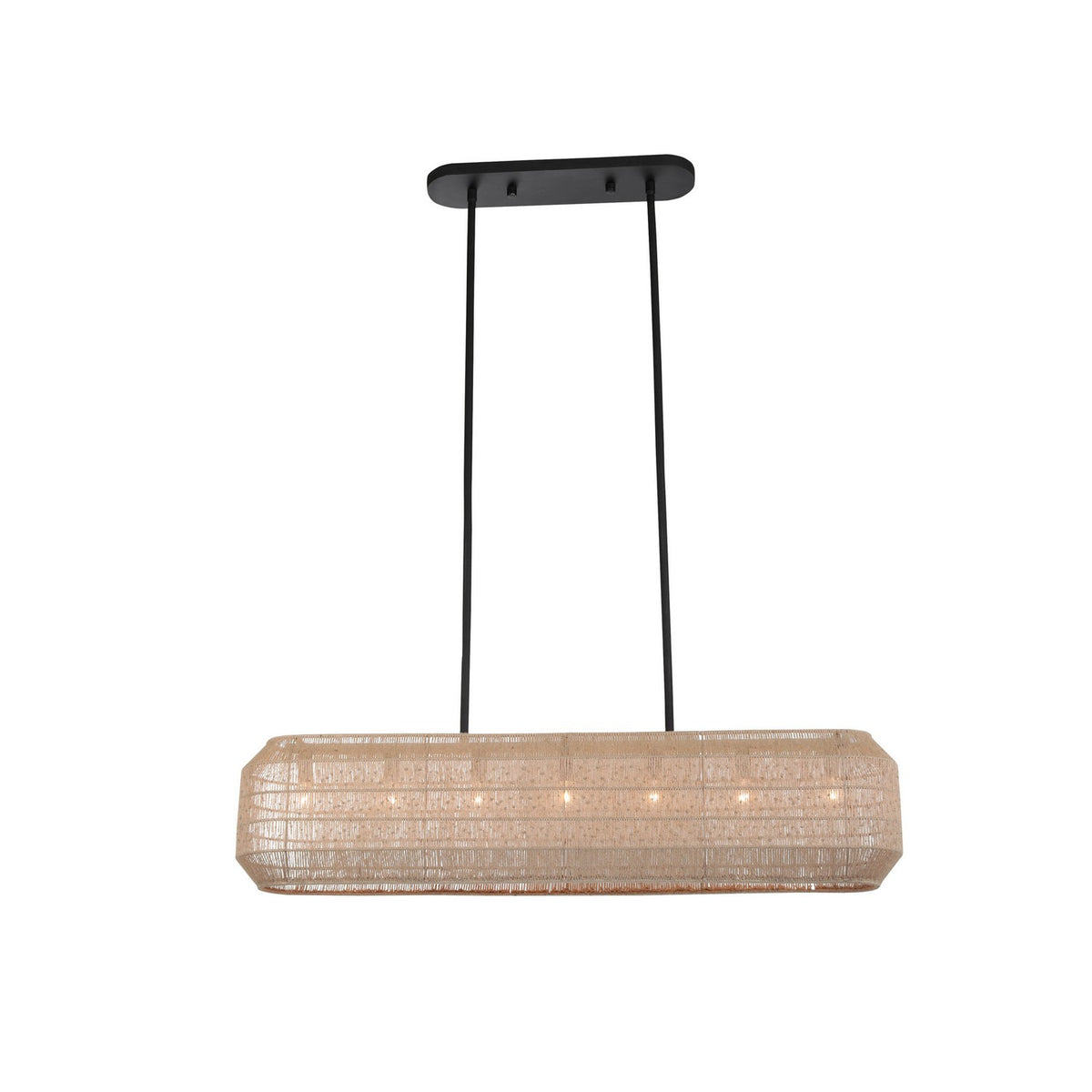Cebu 44-in 7 Light Socket Matte Black Linear Pendant