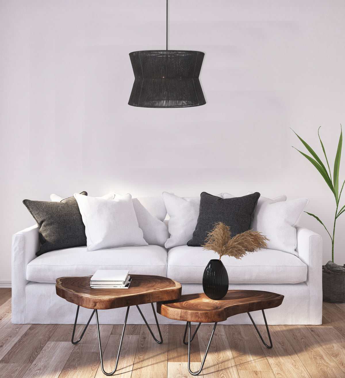 Madura 28-in 6 Light Socket Matte Black Pendant