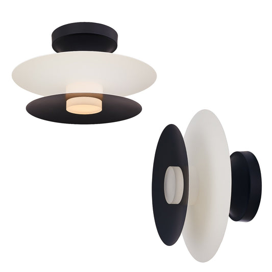 Fresno 10-in 1 Light LED White and Matte Black Wall Sconce