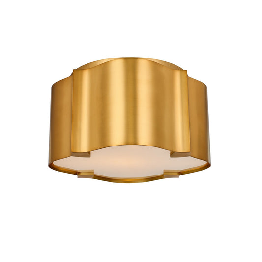 Lotus 10-in 1 Light Socket Winter Brass Flush Mount