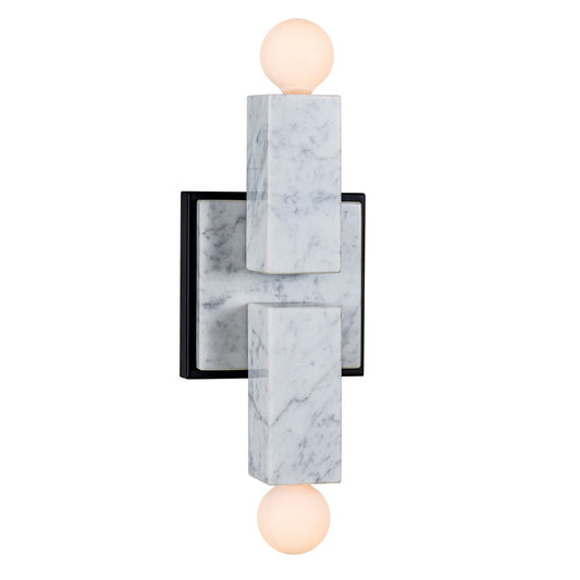 Quadra 15-in 2 Light Socket Matte Black Wall Sconce
