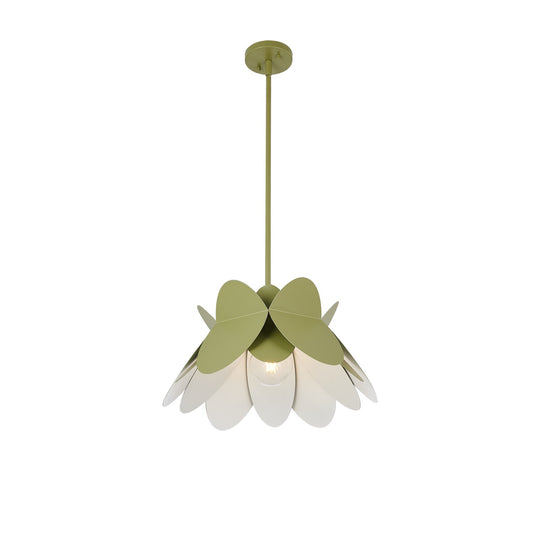 Flor 18-in 1 Light Socket White and Green Pendant