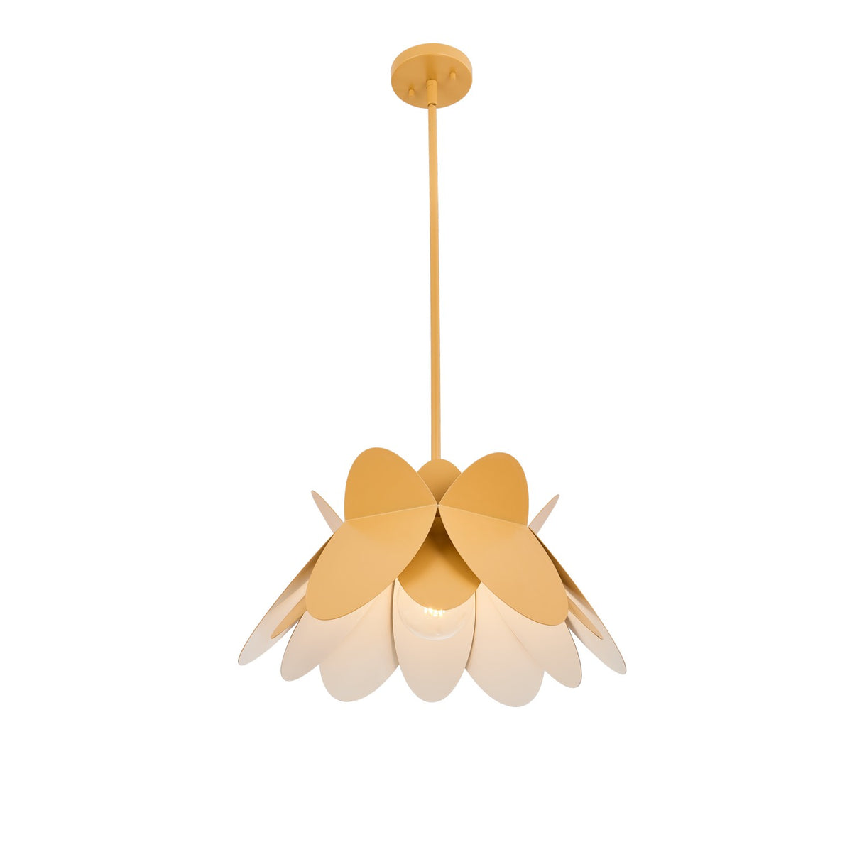 Flor 18-in 1 Light Socket White and Yellow Pendant