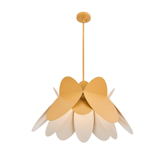 Flor 26-in 1 Light Socket White and Yellow Pendant
