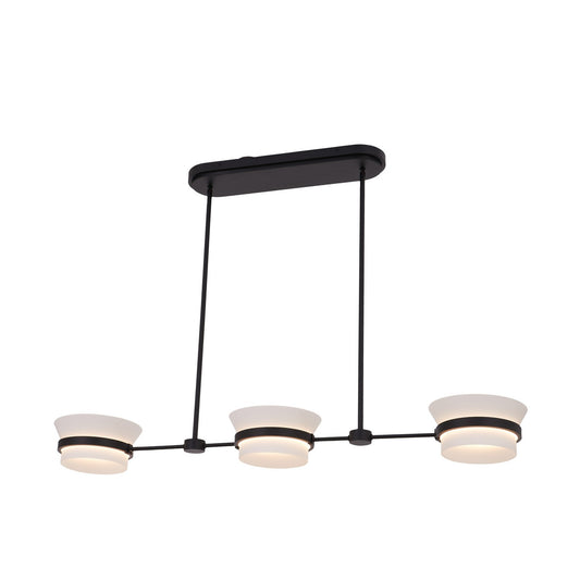 Anel 44-in 3 Light LED Matte Black Linear Pendant