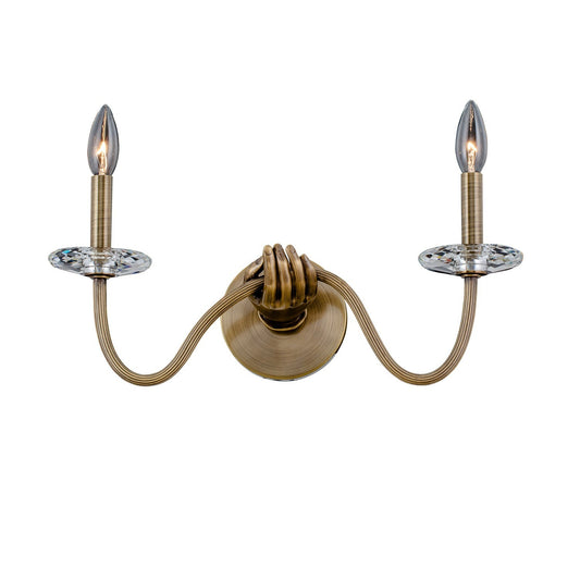 Venus 11-in 2 Light Socket Historic Brass Wall Sconce