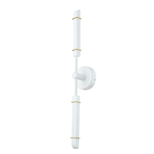 Concorde 28-in 2 Light LED Satin Brass and Matte White Wall Sconce