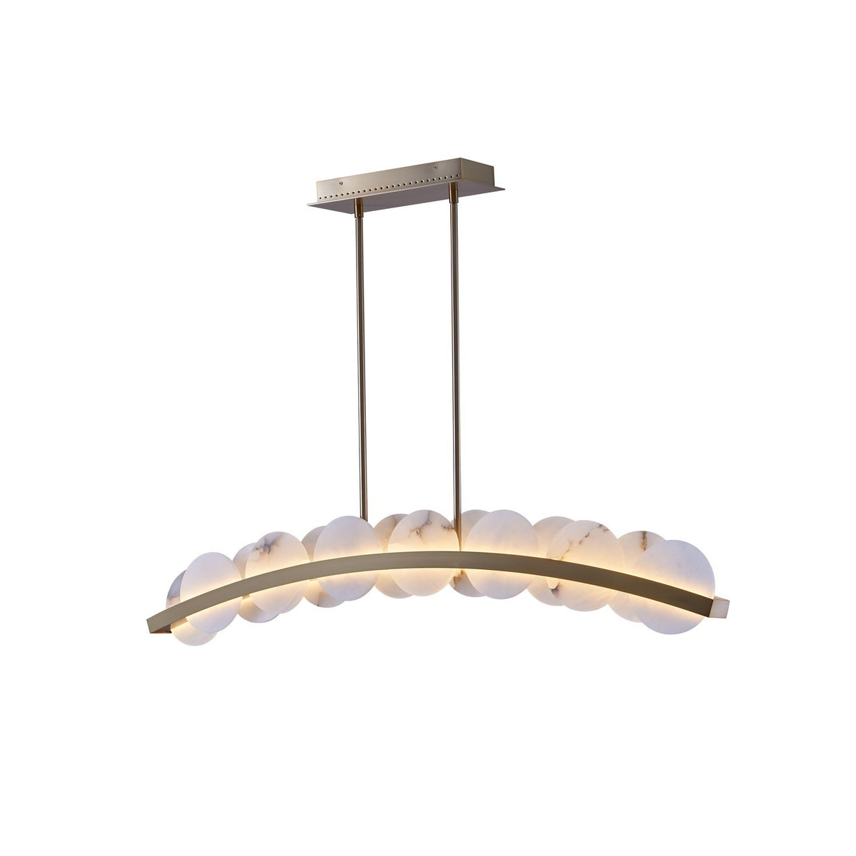 Meridian 47.5-in 1 Light LED Winter Brass Linear Pendant