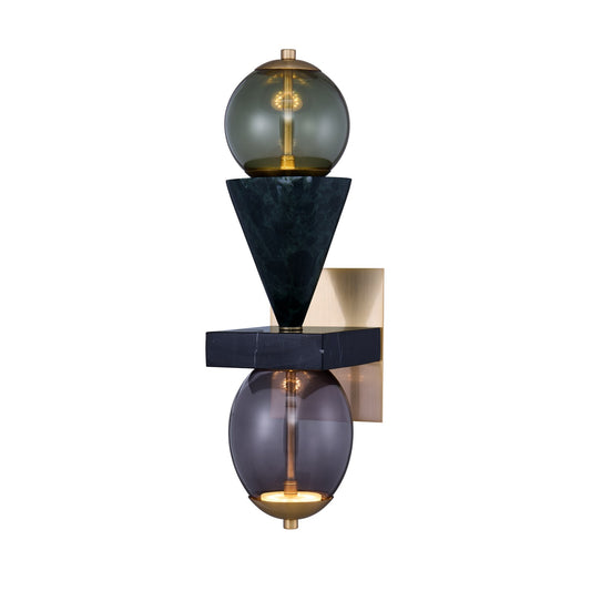 Demi 24-in 2 Light LED Winter Brass Wall Sconce