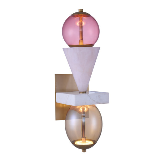Demi 24-in 2 Light LED Winter Brass Wall Sconce