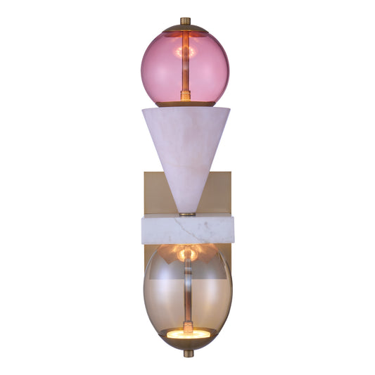 Demi 24-in 2 Light LED Winter Brass Wall Sconce