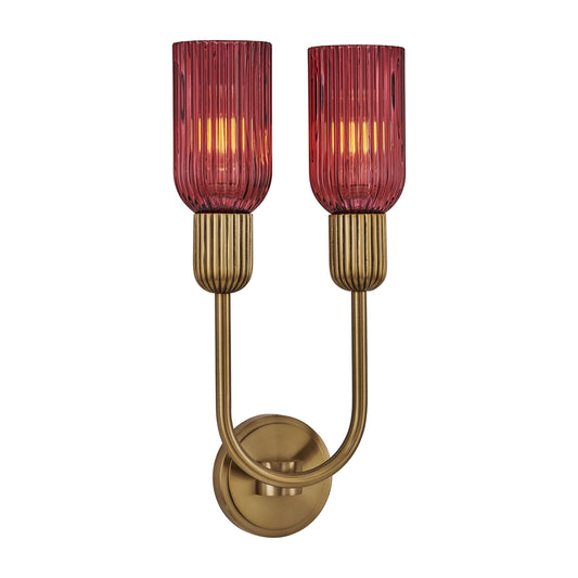 Verde 10-in 2 Light Socket Satin Brass Wall Sconce