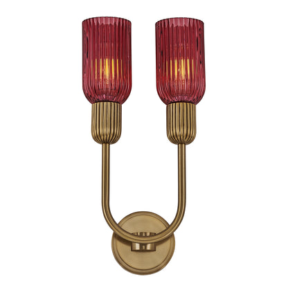 Verde 10-in 2 Light Socket Satin Brass Wall Sconce