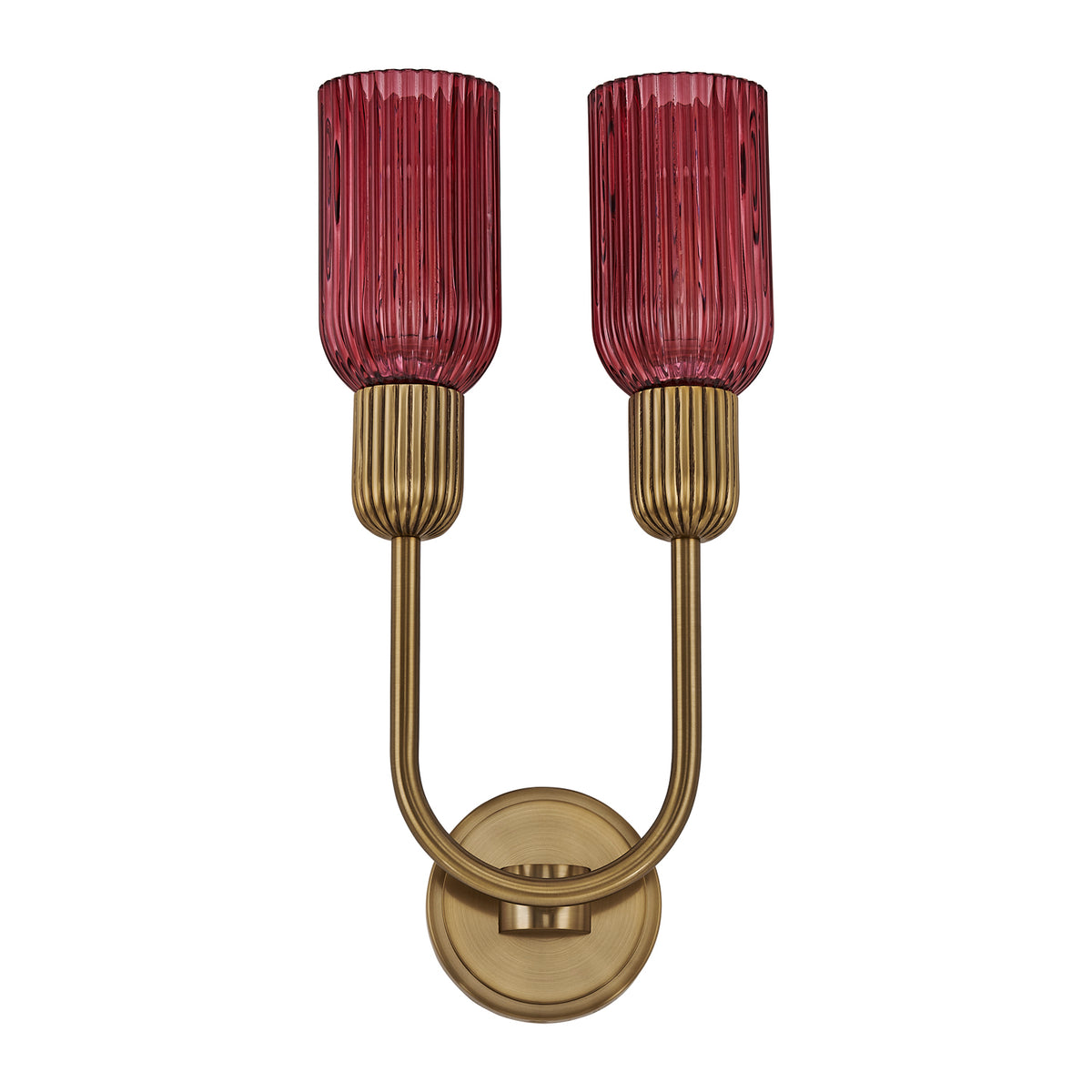 Verde 10-in 2 Light Socket Satin Brass Wall Sconce