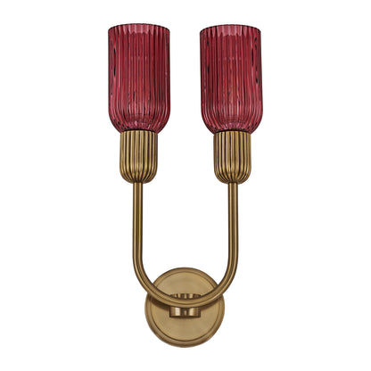 Verde 10-in 2 Light Socket Satin Brass Wall Sconce