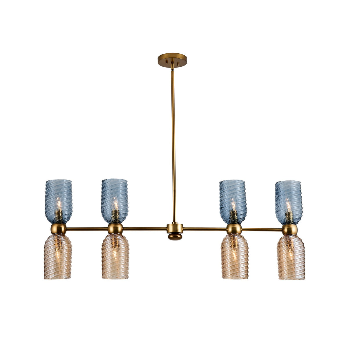 Azul 48-in 8 Light Socket Aged Gold Linear Pendant