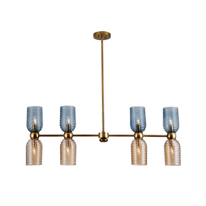 Azul 48-in 8 Light Socket Aged Gold Linear Pendant