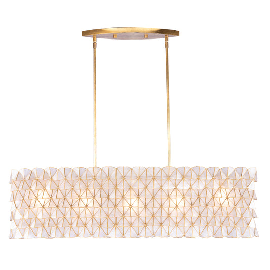 Flair 45-in 5 Light Socket Oxidized Gold Leaf Linear Pendant