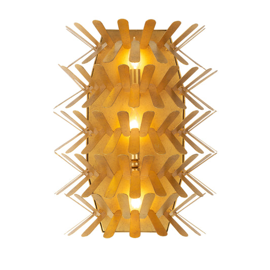 Spur 20-in 3 Light Socket Oxidized Gold Leaf Wall Sconce