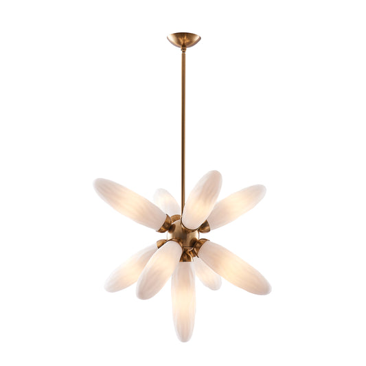 Crest 26-in 9 Light Socket Winter Brass Pendant