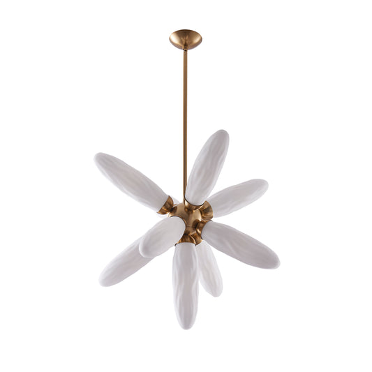 Crest 26-in 9 Light Socket Winter Brass Pendant