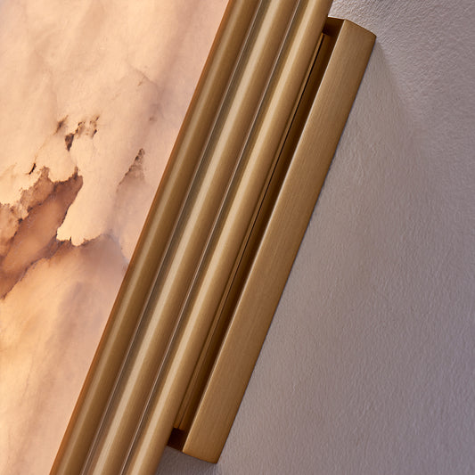 Vertical 17-in 1 Light LED Winter Brass Wall Sconce