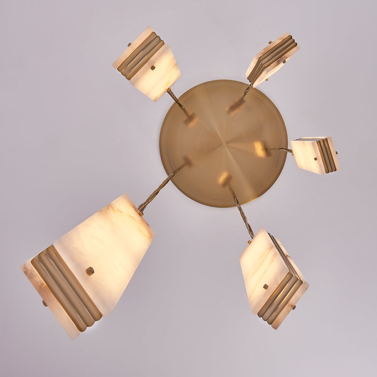 Vertical 27.5-in 5 Light LED Winter Brass Multi-Pendant