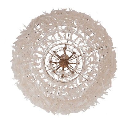 Sphere 36-in 8 Light Socket Pearlized Antique Brass Chandelier