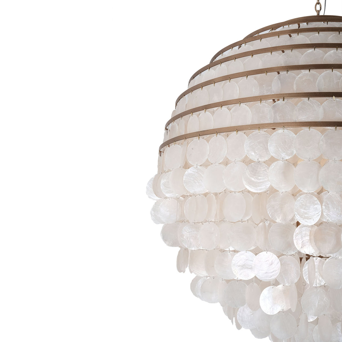 Sphere 36-in 8 Light Socket Pearlized Antique Brass Chandelier
