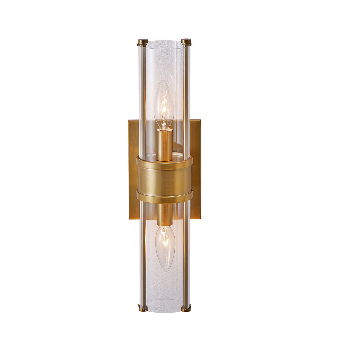 Duet 17-in 2 Light Socket Vintage Brass Wall Sconce