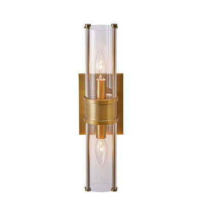 Duet 17-in 2 Light Socket Vintage Brass Wall Sconce