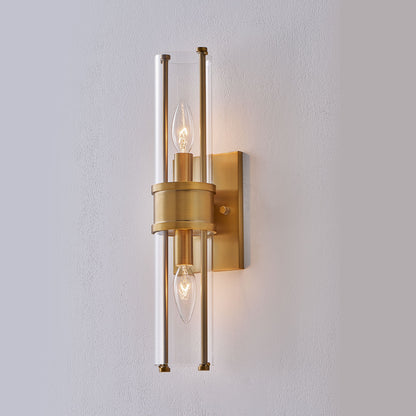 Duet 17-in 2 Light Socket Vintage Brass Wall Sconce