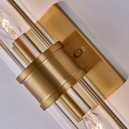 Duet 17-in 2 Light Socket Vintage Brass Wall Sconce