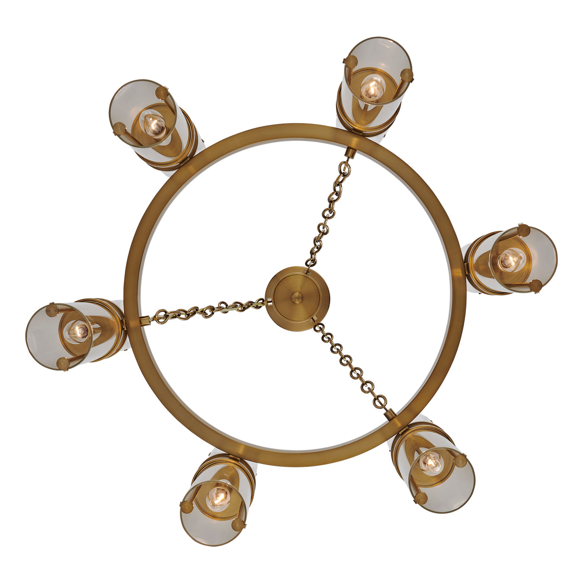 Duet 26-in 12 Light Socket Vintage Brass Chandelier