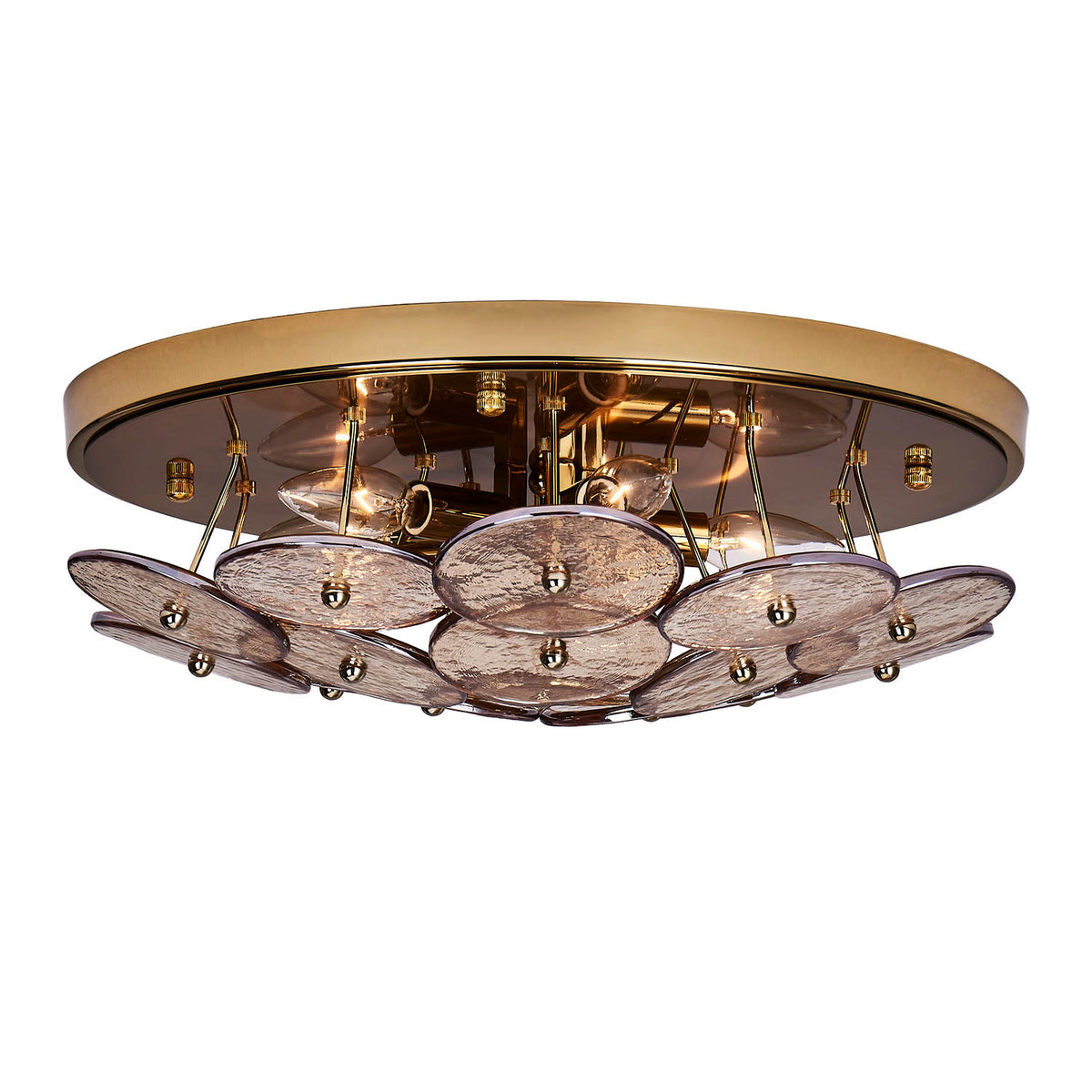 Hortensia 18.5-in 5 Light Socket Polished Winter Brass Flush Mount